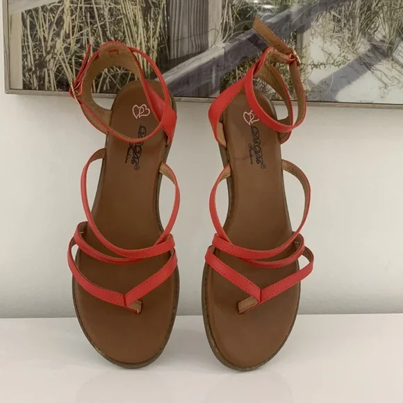 ModCloth Red Strappy Sandals size 10 - Picture 3 of 12